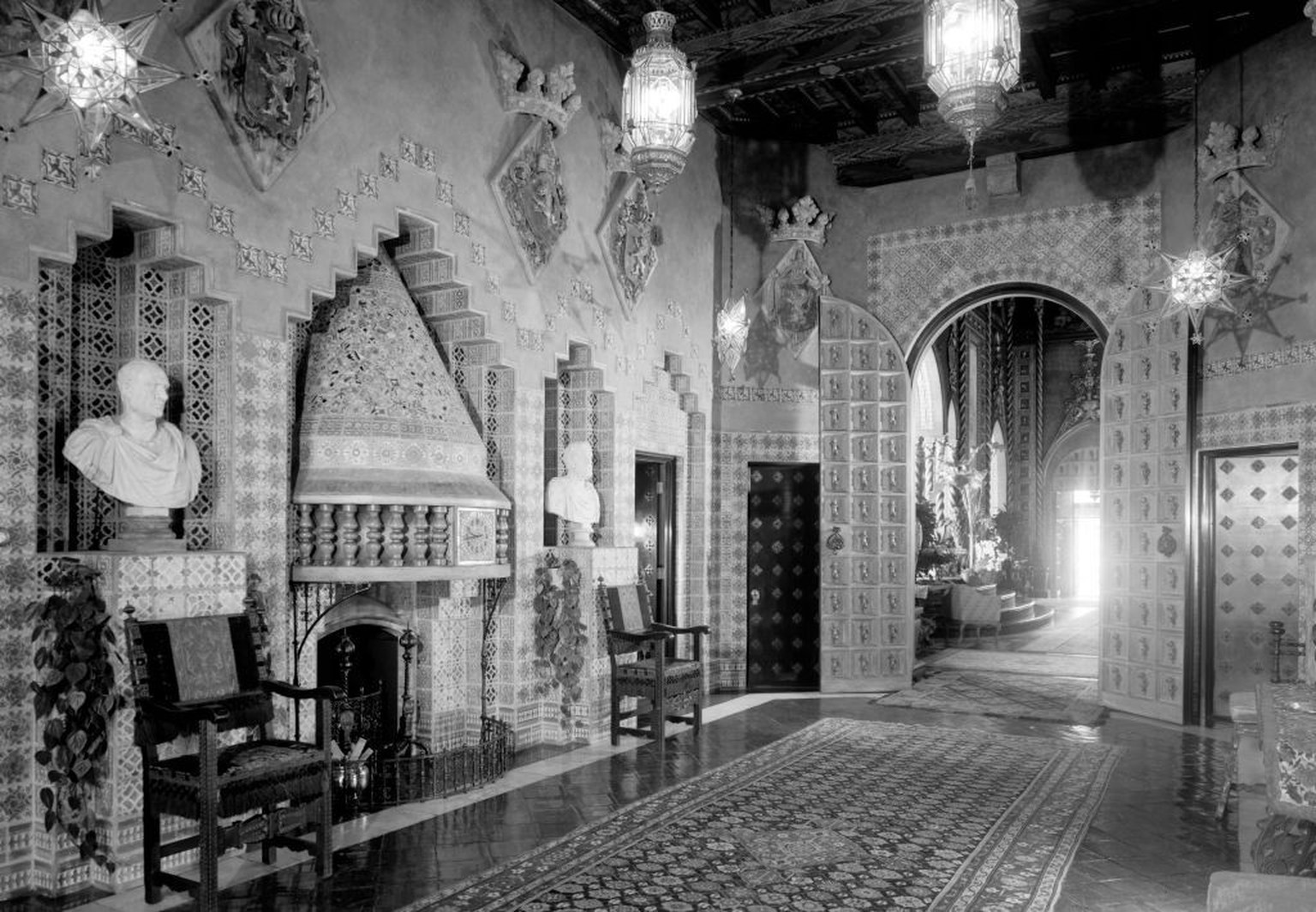 Interior of Mar-A-Lago, at 1100 South Ocean Boulevard in Palm Beach, Florida, 1967. The Mediterranean style villa was designed by architect Marion Sims Wyeth and is the home of noted philantropist and ...