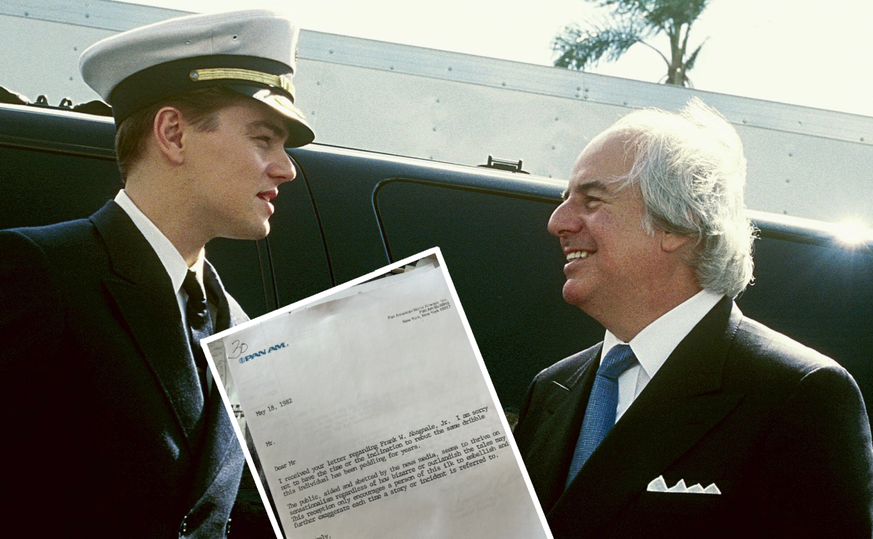 Leonardo DiCaprio et le vrai Frank Abagnale sur le plateau de Catch me if you can, Arrête-moi si tu peux, en français.