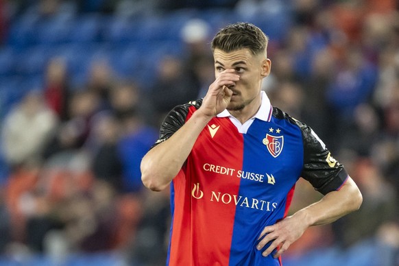 Basels Benjamin Kololli im Fussball Meisterschaftsspiel der Regular Season der Super League zwischen dem FC Basel 1893 und dem FC Winterthur im Stadion St. Jakob-Park in Basel, am Samstag, 16. Maerz 2 ...
