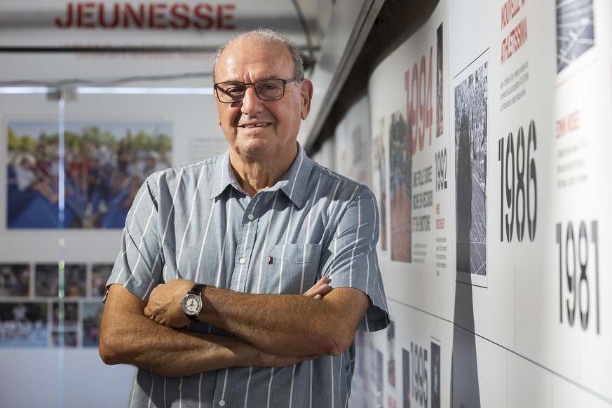 Jacky Delapierre, directeur executif d&#039;Athletissima pose pour le photographe lors du vernissage d&#039;une exposition retrospective dans le cadre de la 50e edition du meeting Athletissima ce merc ...