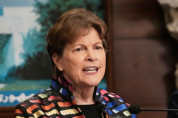 Sen. Jeanne Shaheen, D-N.H., speaks during a press conference at the presidential palace in Baabda, in east of Beirut, Lebanon, Aug. 26, 2025. (AP Photo/Hussein Malla, File)
Jeanne Shaheen,Lindsey Gra ...