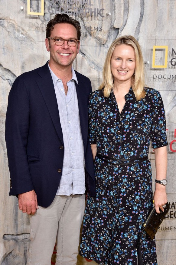 NEW YORK, NY - SEPTEMBER 20: CEO of 21st Century Fox James Murdoch and Kathryn Hufschmid attend the New York City premiere of National Geographic Documentary Films&#039; &quot;Free Solo&quot; at Jazz  ...