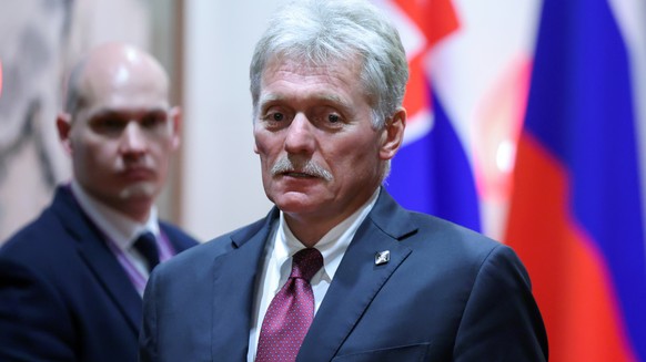 epa12345330 Kremlin spokesman Dmitry Peskov looks on at Diaoyutai State Guesthouse in Beijing, China, 02 September 2025, one day ahead of China&#039;s Victory Parade commemorating the end of WWII. EPA ...