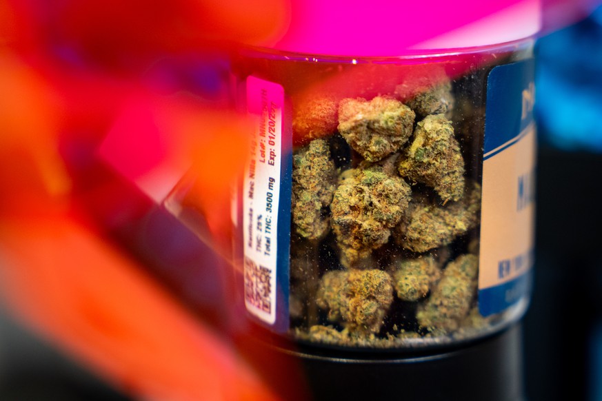 Marijuana products are displayed at Housing Works Cannabis Co., Thursday, April 23, 2026, in New York. (AP Photo/Angelina Katsanis)
Trump Marijuana Reclassification