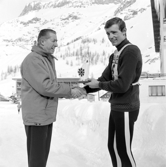 Jean-Claude Killy bei den Rennen im Val d&#039;Isere, aufgenommen im Dezember 1965. (KEYSTONE/PHOTOPRESS-ARCHIV/Str)