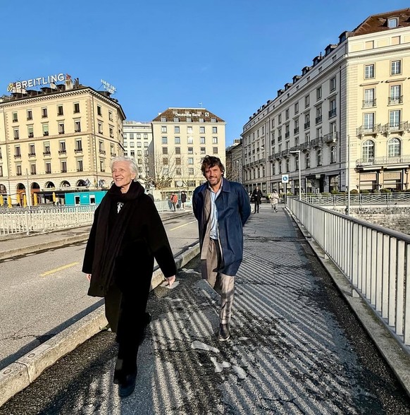 Maye Musk et Filippo Gems à Genève, ce samedi.