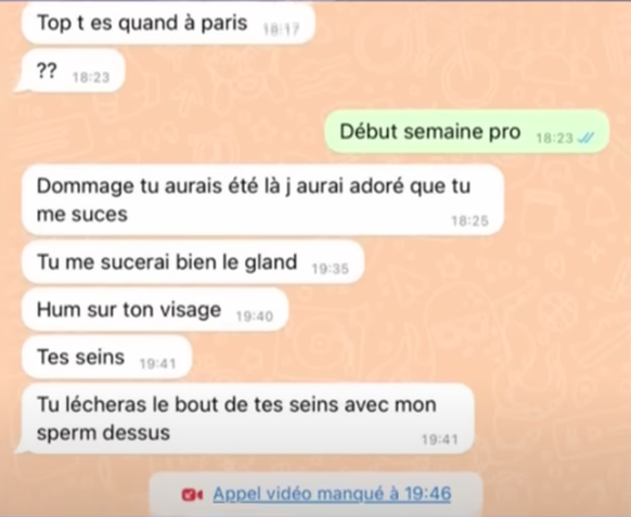 Messages montrés par BFM TV. Sébastien Cauet accusé de viol.
