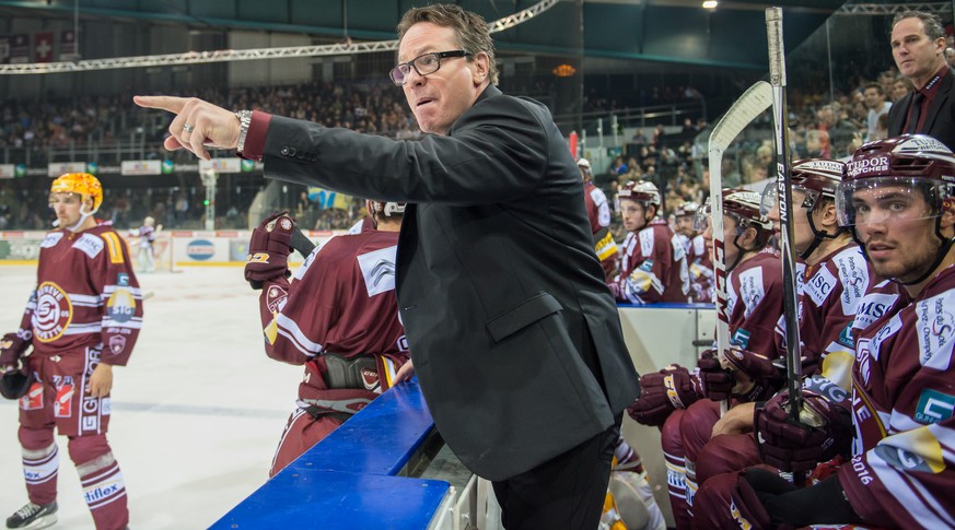 Genf, 03.10.2015, Eishockey NLA, HC Genf Servette - HC Davos, Genfs Trainer Chris McSorley (Robert Hradil/EQ Images)