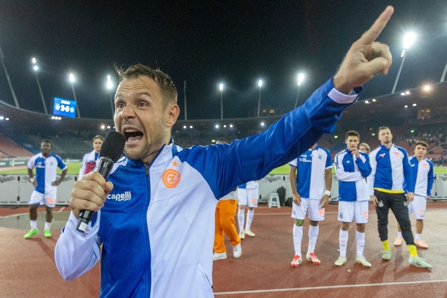Le capitaine de GC Amir Abrashi a chauffé les fans du club jeudi après l'ultime journée de Super League, en vue du barrage.