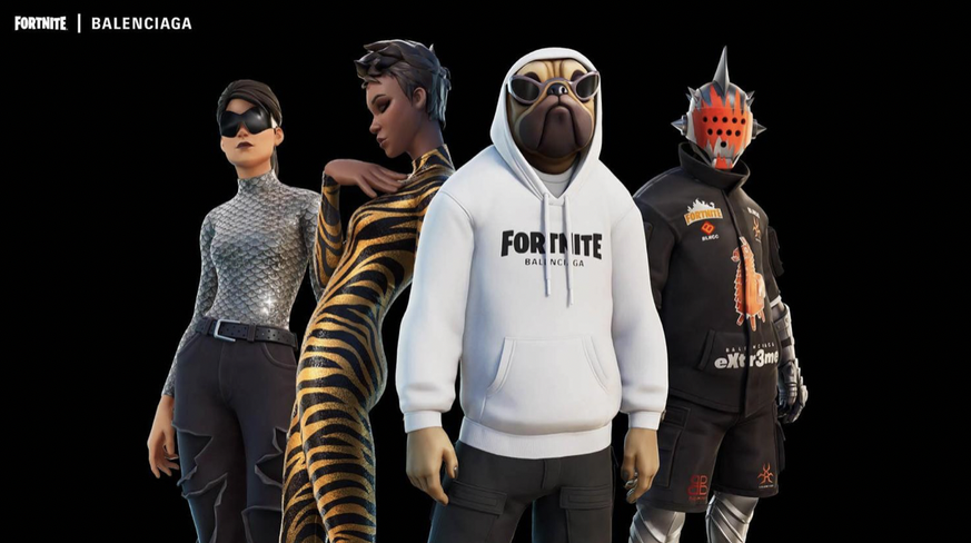 fortnite balenciaga collaboration mode luxe jeux vidéo skins technologie virtuel