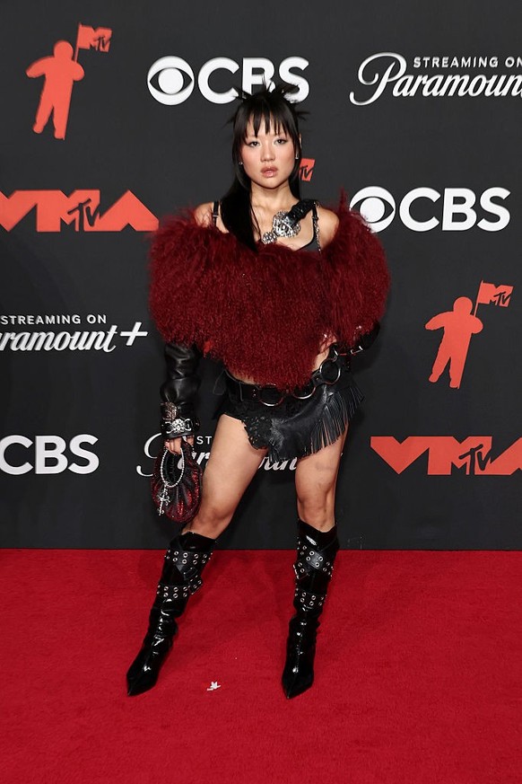 ELMONT, NEW YORK - SEPTEMBER 07: Rebecca Black attends the 2025 MTV Video Music Awards at UBS Arena on September 07, 2025 in Elmont, New York. (Photo by TheStewartofNY/Getty Images)
