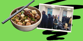 Les Chinois font la file pour manger dans une morgue