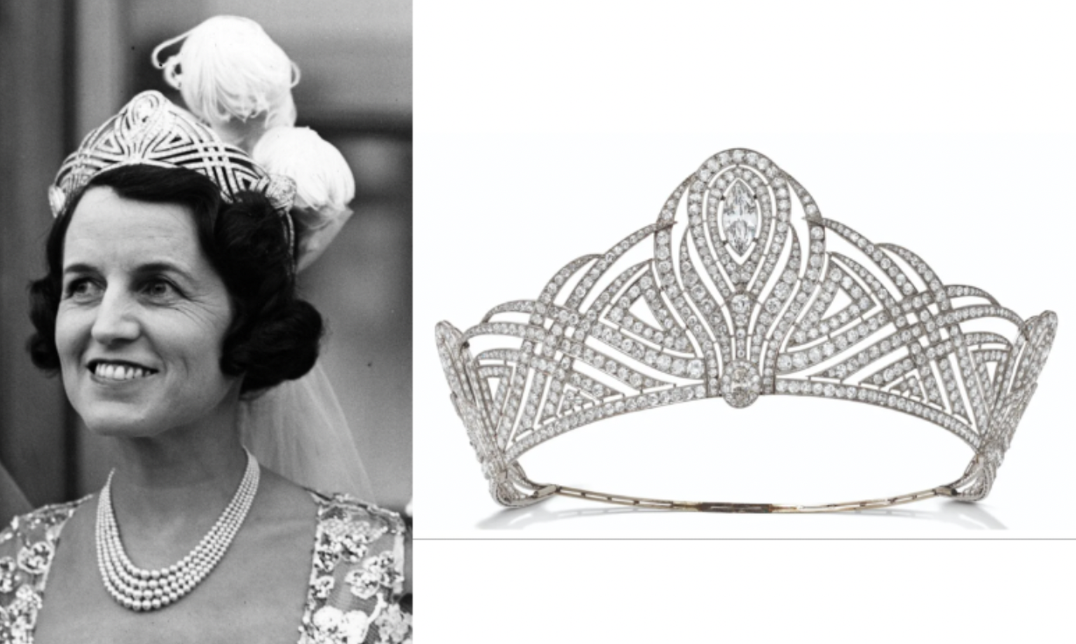 La tiare a été portée par la reine Elizabeth en personne, lors de son couronnement.