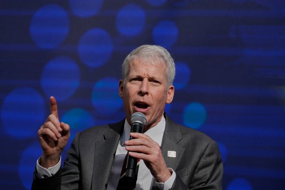 Chris Wright, Secretary of the U.S. Department of Energy, speaks at the Atlantic Council conference, in Athens, Greece, Friday, Nov. 7, 2025. (AP Photo/Petros Giannakouris)
Greece US Energy