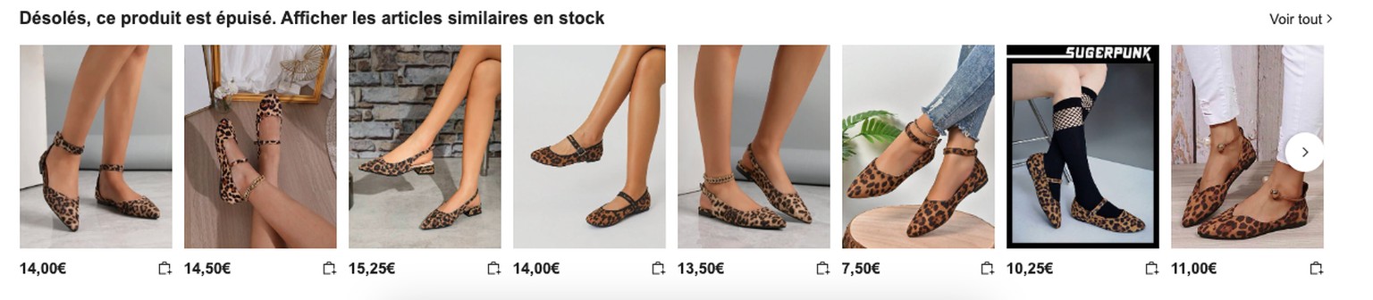 Sandales pour femme toxiques chez Shein