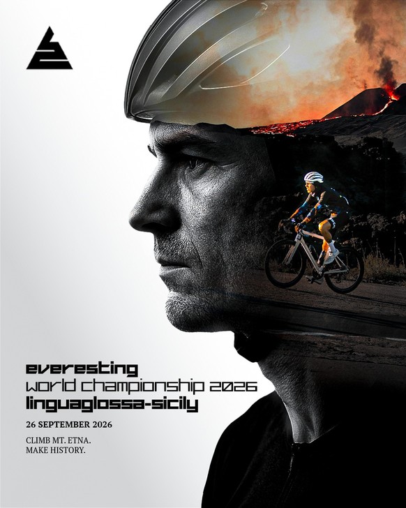 L’affiche du prochain Mondial d’Everesting, un événement dont Vincenzo Nibali est l’ambassadeur.