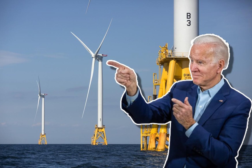 Éoliennes près de Block Island. La Maison Blanche se fixe comme objectif de déployer 30 000 mégawatts d'énergie éolienne en mer aux États-Unis d'ici 2030.