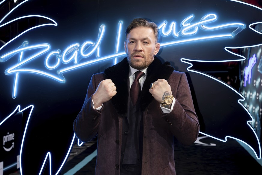 Conor McGregor poses for photographers upon arrival at the premiere for the the film &#039;Road House&#039; in London, Thursday, March 14, 2024. (Photo by Vianney Le Caer/Invision/AP)
Conor McGregor
