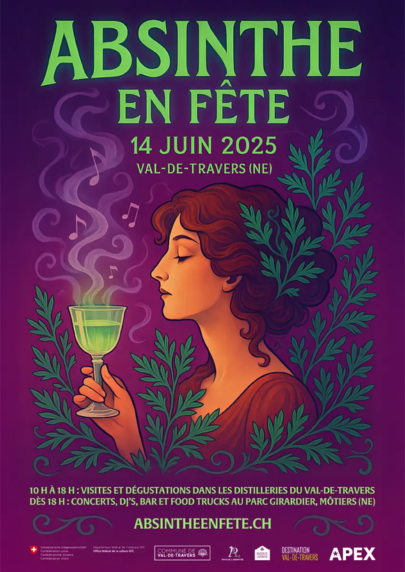 Absinthe en fête à Môtiers: 15 distilleries ouvrent leurs portes.