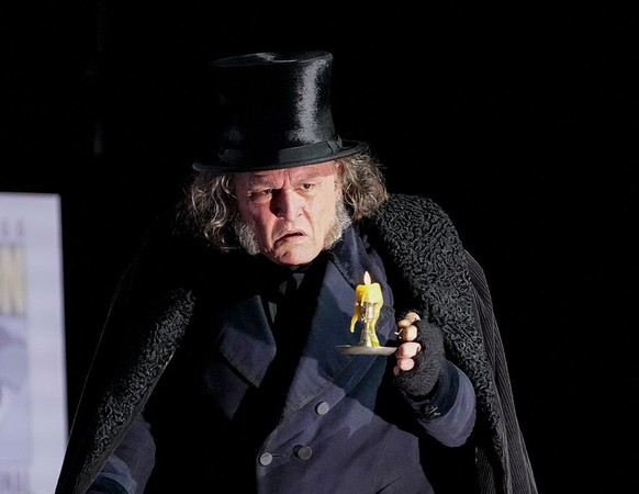 Johnny Depp dressed as Ebenezer Scrooge at "Collider's Directors on Directing" panel at the 2026 Comic-Con International: San Diego held at the San Diego Convention Center on July 23, 2 ...