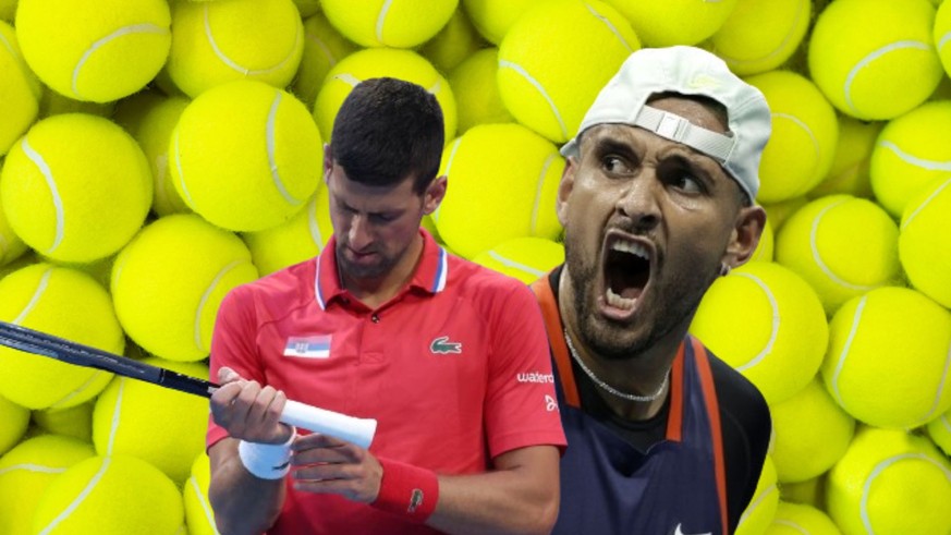 Nick Kyrgios (à droite) explique la blessure de Novak Djokovic au poignet par les trop fréquents changements de modèles de balles sur l'ATP.