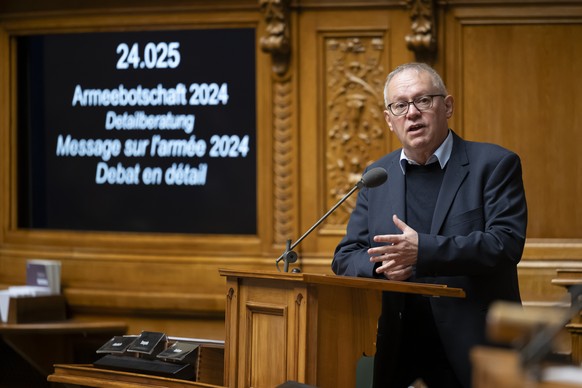 Pierre-Alain Fridez, SP-JU, spricht waehrend der Herbstsession der Eidgenoessischen Raete, am Donnerstag, 19. September 2024 im Nationalrat in Bern. (KEYSTONE/Anthony Anex)