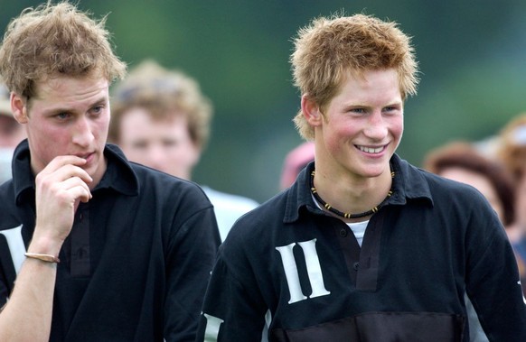 TETBURY, UNITED KINGDOM - JUNE 22: Prince William (roman Numeral 1 On His Shirt) And Prince Harry (no. 2) At Beaufort Polo Club Playing For The Mercedes-amg Team Without The Commercial Logo On Their S ...