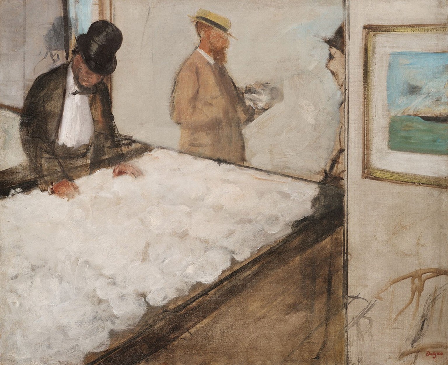 Marchands de coton à la Nouvelle-Orléans, 1873.
https://commons.wikimedia.org/wiki/File:Cotton_Merchants_in_New_Orleans_by_Edgar_Degas_1873.jpeg