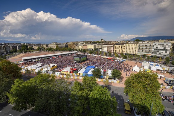 Finale France - Croatie, Coupe du monde 2018, sur la Plaine de Plainpalais.