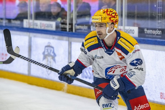 Der Postfinance Topscorer Denis Malgin vom ZSC beim Eishockey Meisterschaftsspiel der National League zwischen dem EV Zug und den ZSC Lions am Donnerstag, 29. Februar 2024 in Zug. (PostFinance/KEYSTON ...