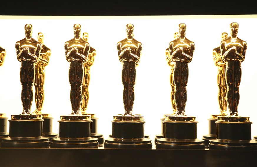 FILE - In this Feb. 26, 2017 file photo, Oscar statuettes appear backstage at the Oscars in Los Angeles. (Photo by Matt Sayles/Invision/AP, File)