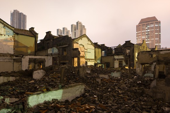 China Shanghai xiaonanmen Demolished, Destruction, Old houses