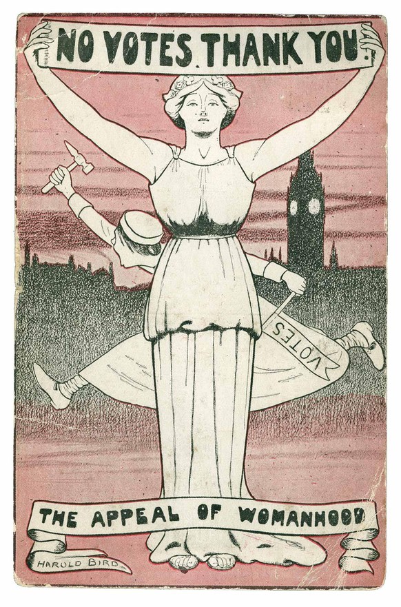 Carte postale de la National League for Opposing Woman Suffrage, Londres, 1912