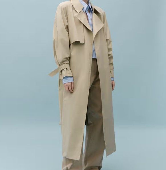 Trench long 100 % coton de Mango x Victoria Beckham