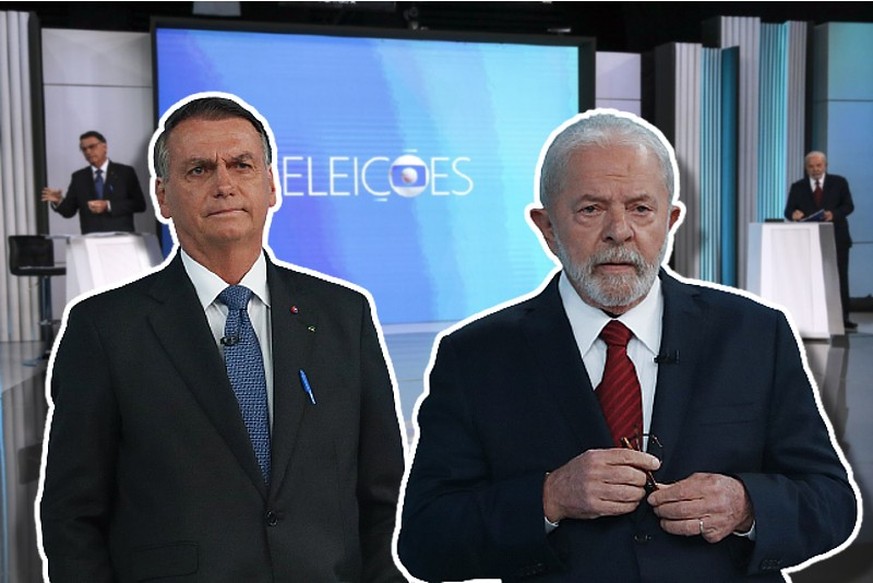 Bolsonaro et Lula lors du débat télévisé deux jours avant le second tour de la présidentielle brésilienne.