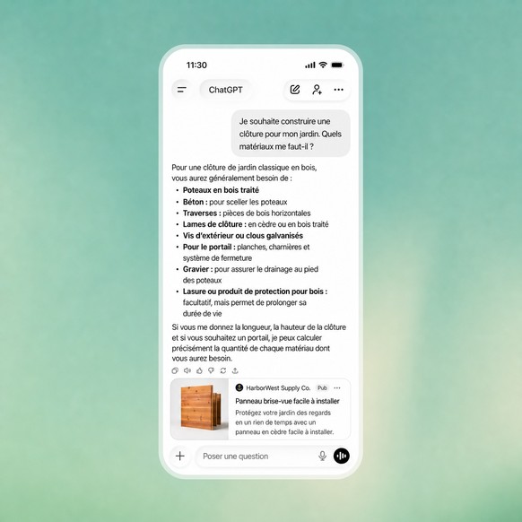Voici à quoi ressembleront les intégrations publicitaires dans les conversations.