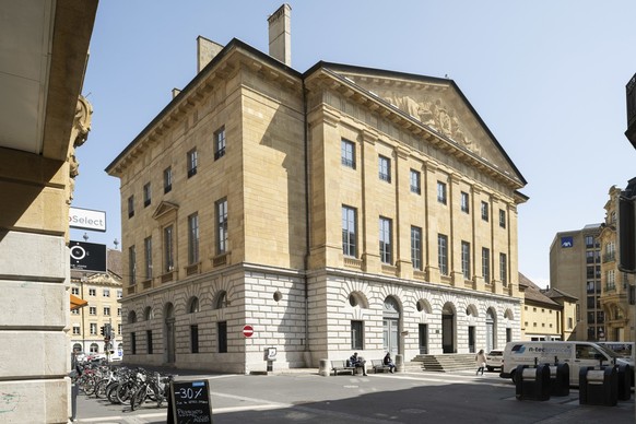 Le batiment de l&#039; Hotel de Ville de la ville de Neuchatel, photographie le mercredi 19 avril 2023. (KEYSTONE/Christian Beutler)