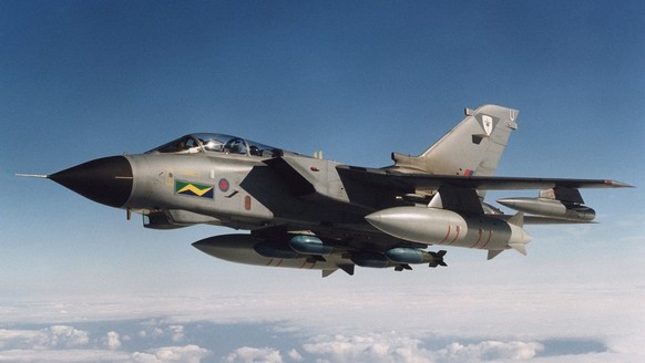 This undated image made available by the Ministry of Defence in London, Friday March 18, 2011, shows a Tornado GR4 of the Royal Air Force, one of the types of aircraft designated to take part in the o ...