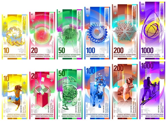 Nouveau billet de banque suisse, concept G.