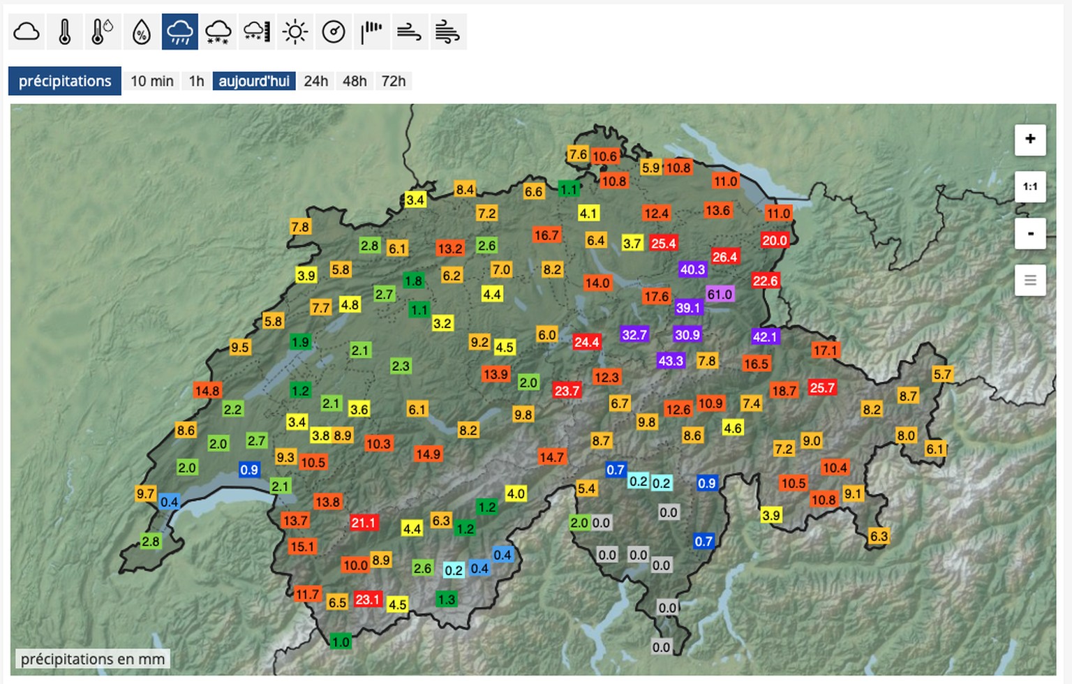 Certaines régions enregistrent de très fortes pluies.