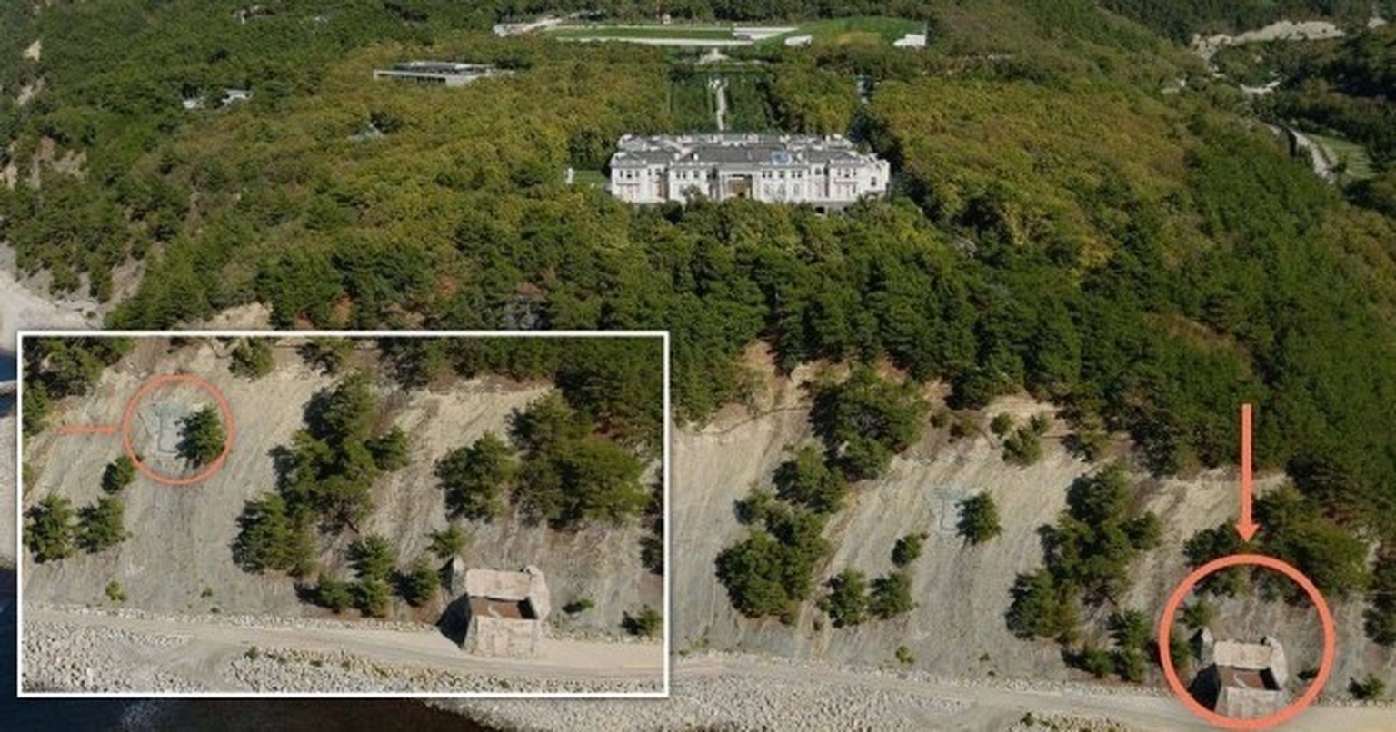Palais de Poutine sur la mer noire: deux sorties de bunker