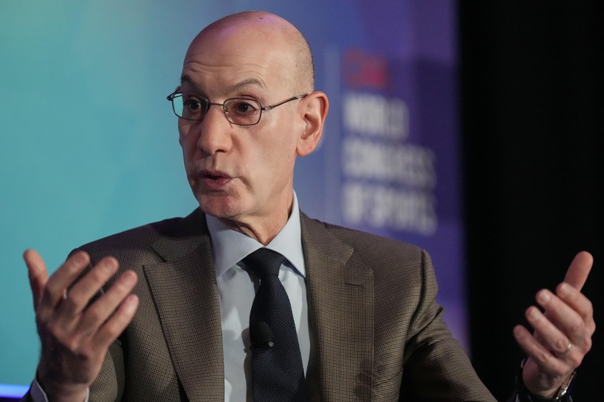 NBA Commissioner Adam Silver speaks at the SBJ CAA World Congress of Sport, Tuesday, April 22, 2025, in Nashville, Tenn. (AP Photo/George Walker IV)
World Congress of Sport Silver Basketball