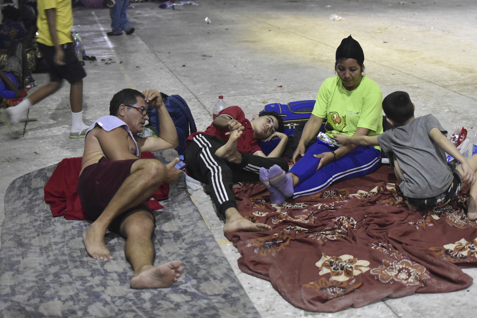 Migrants camp in Alvaro Obregon, Mexico, Sunday, Dec. 24, 2023. A caravan or migrants started the trek north from Tapachula on Sunday, just days before U.S. Secretary of State Antony Blinken arrives i ...