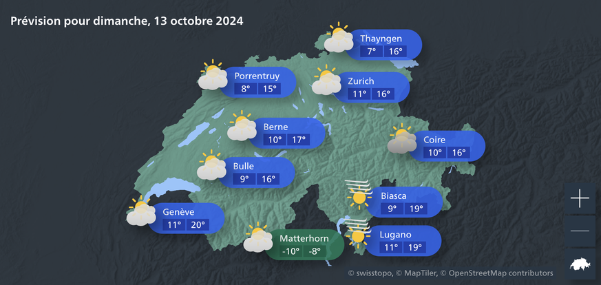 Météo en Suisse la semaine du 17 octobre 2024