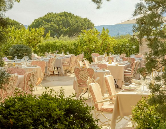 Le restaurant Palladio, avec une vue imprenable sur la Méditerranée.