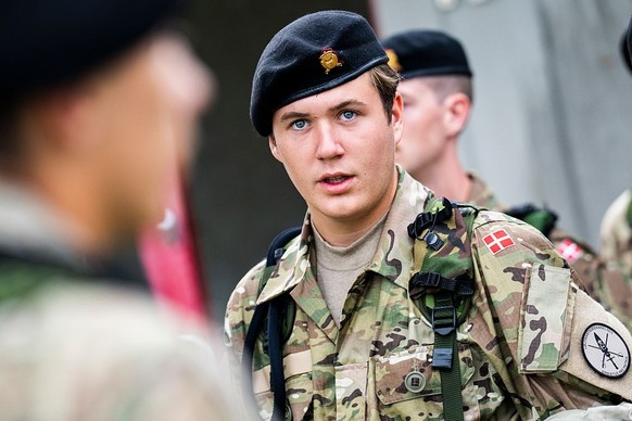 Le prince héritier Christian du Danemark, 19 ans, lors d&#039;un exercice d&#039;entraînement en août 2025.