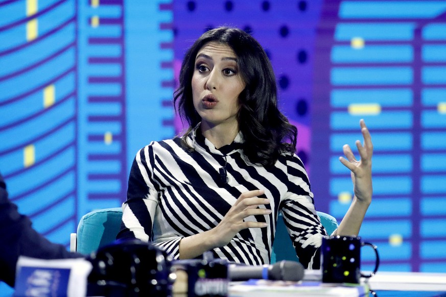 epa11795875 (FILE) A file picture dated 26 September 2023 shows Italian journalist and writer Cecilia Sala as a guest in the TV show &quot;Stasera c&#039;