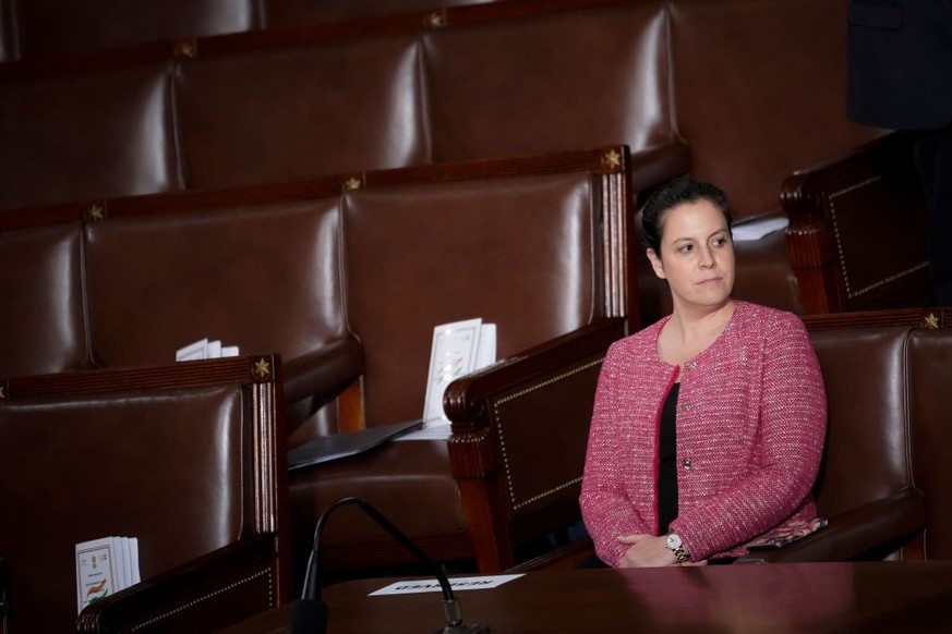 WASHINGTON, DC - JUNE 22: U.S. Rep. Elise Stefanik (R-NY) awaits remarks by Indian Prime Minister Narendra Modi during a joint session of Congress at the Capitol on June 22, 2023 in Washington, DC. Mo ...