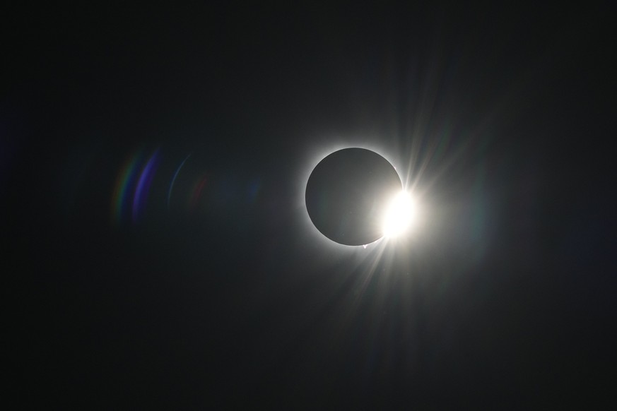 The Diamond Ring is seen during a total solar eclipse visible from Arlington, Texas, Monday, April 8, 2024. (AP Photo/Julio Cortez)