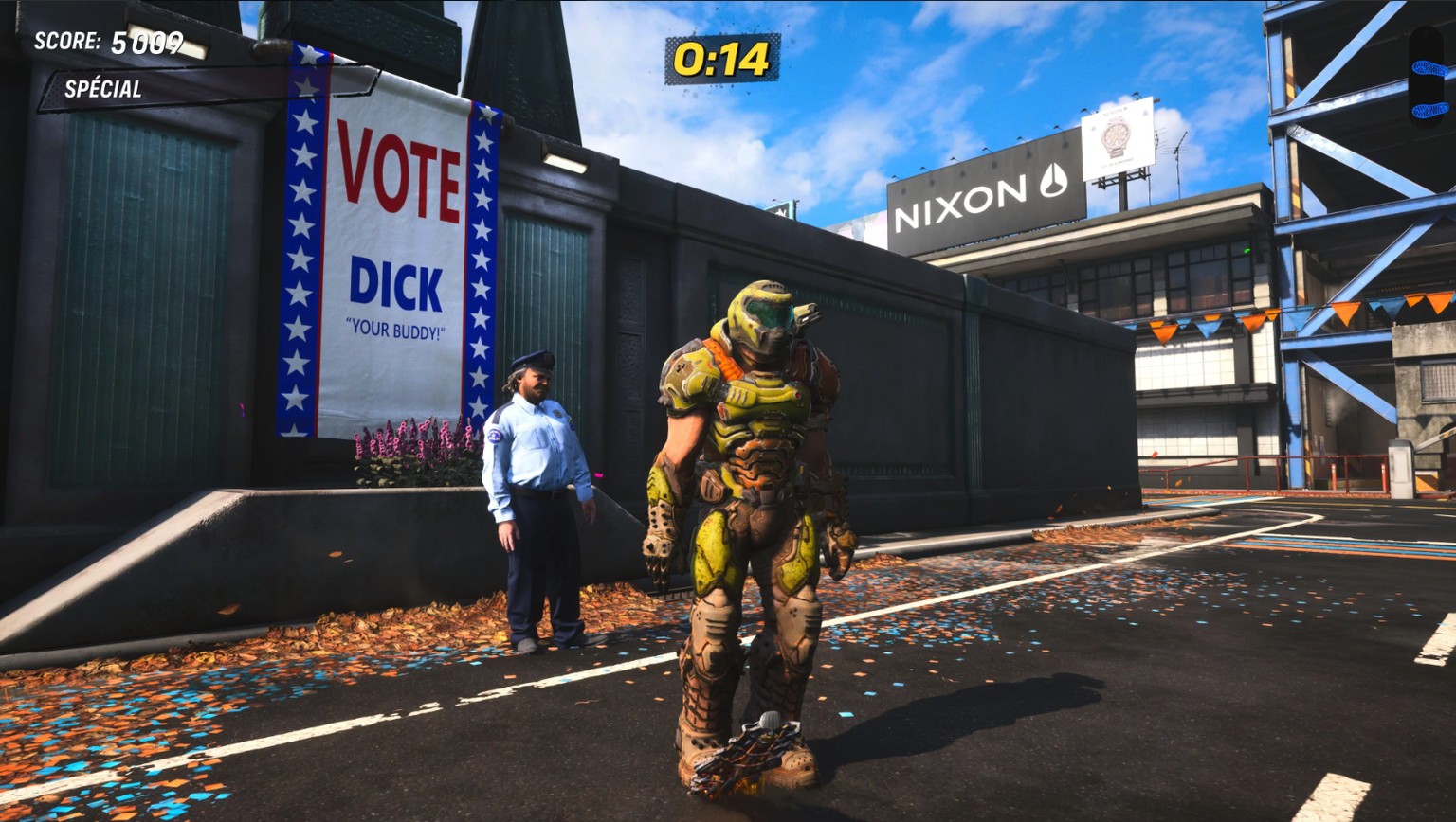 Le Doom Slayer et son skateboard volant
